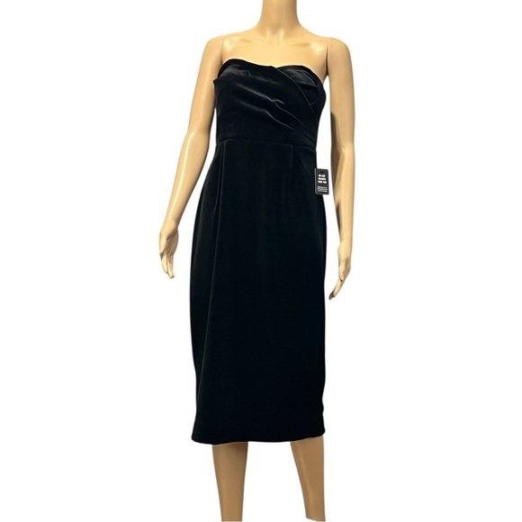 Express Velvet Black Strapless Holiday Dress Size S - Picture 2 of 9